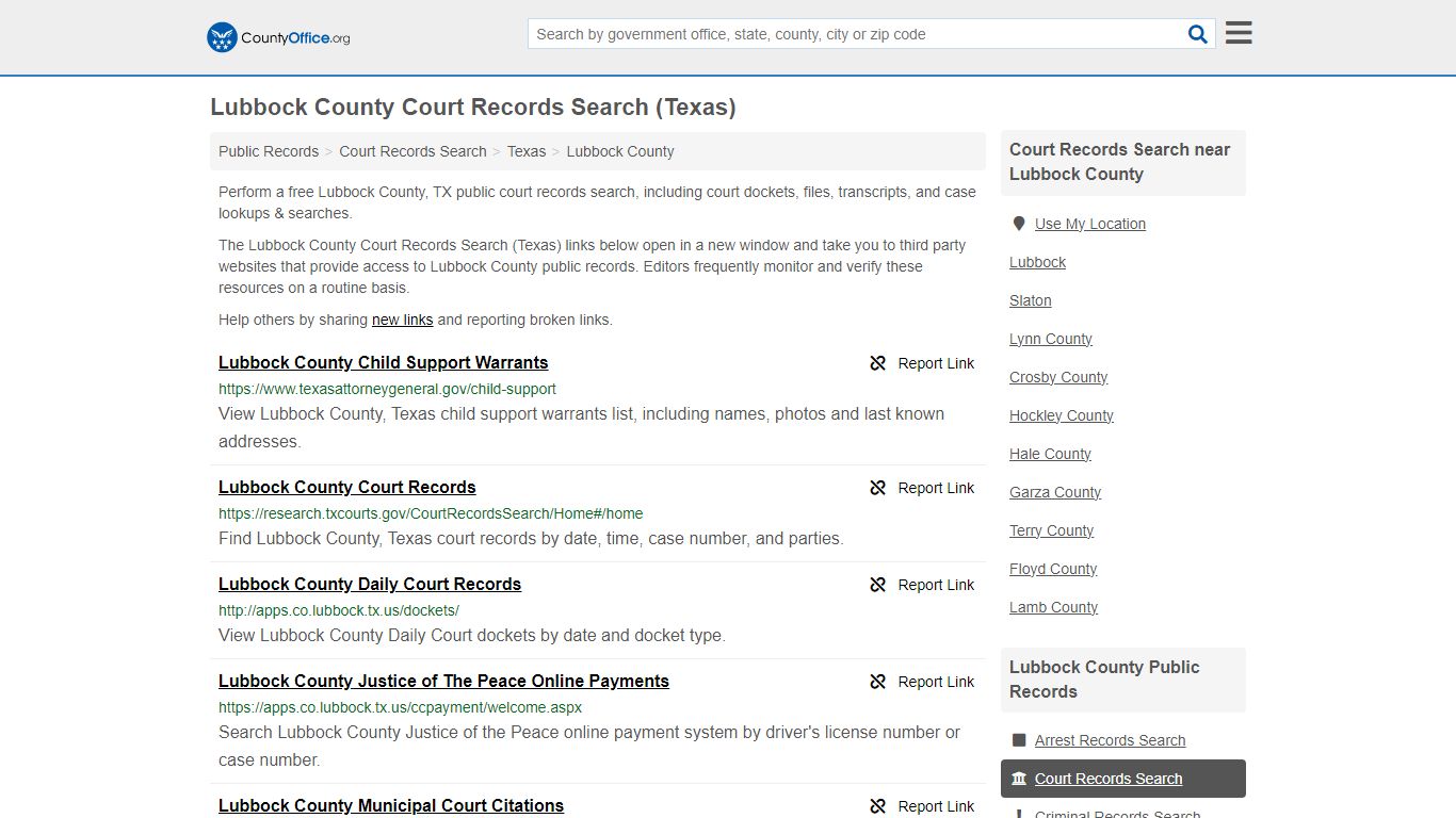 Lubbock County Court Records Search (Texas) - County Office
